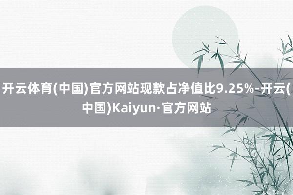 開云體育(中國)官方網(wǎng)站現(xiàn)款占凈值比9.25%-開云(中國)Kaiyun·官方網(wǎng)站